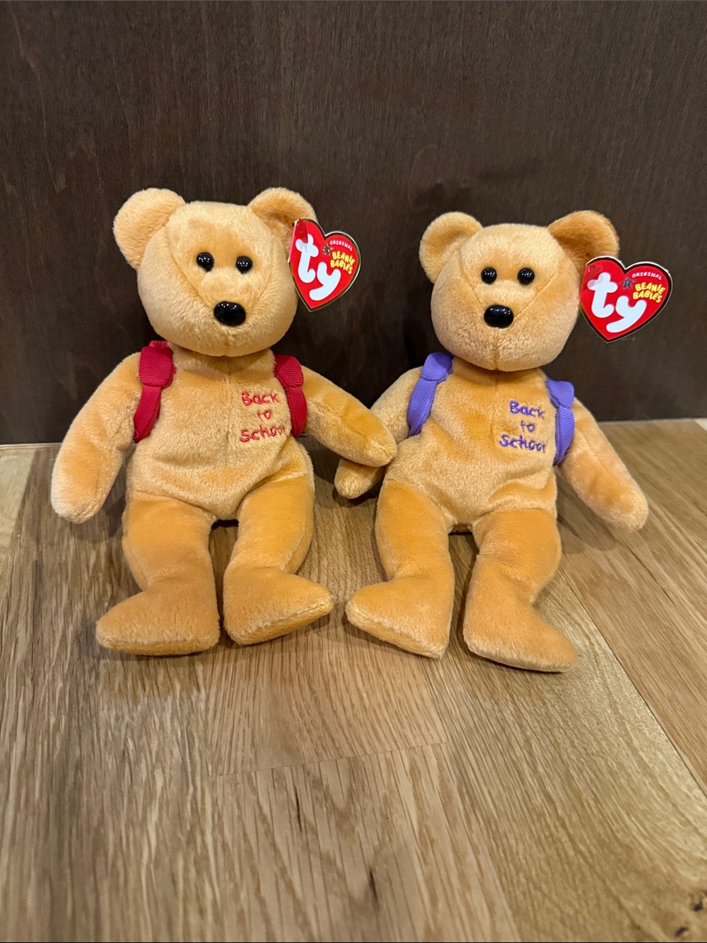 Ty Beanie Babies - Set of 2 “Books” Bears🎒